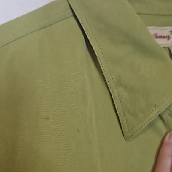 Tommy Bahama Lime Green Silk Button Down Long Sleeve Shirt - Picture 3 of 10
